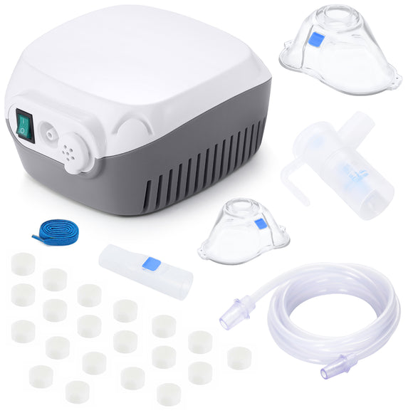 SDOM Compressor Nebulizer with Mouthpiece and 2 Size Masks, Personal Nebuliser Machine for Breatthing Problems for Adults & Kids, Home & Travel Use